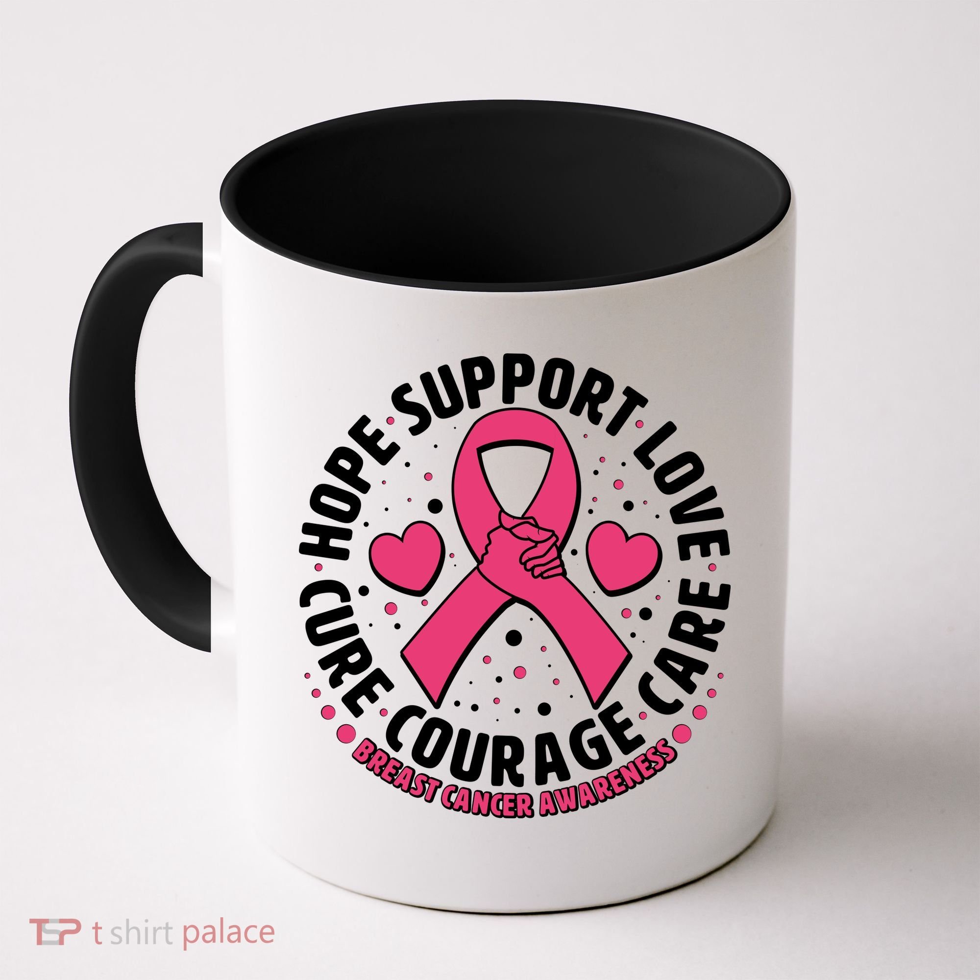 Breast Cancer Awareness Hope Support Love Cure Courage Care Coffee Mug