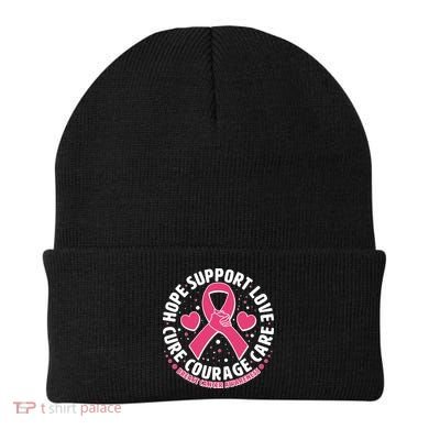 Breast Cancer Awareness Hope Support Love Cure Courage Care Beanie