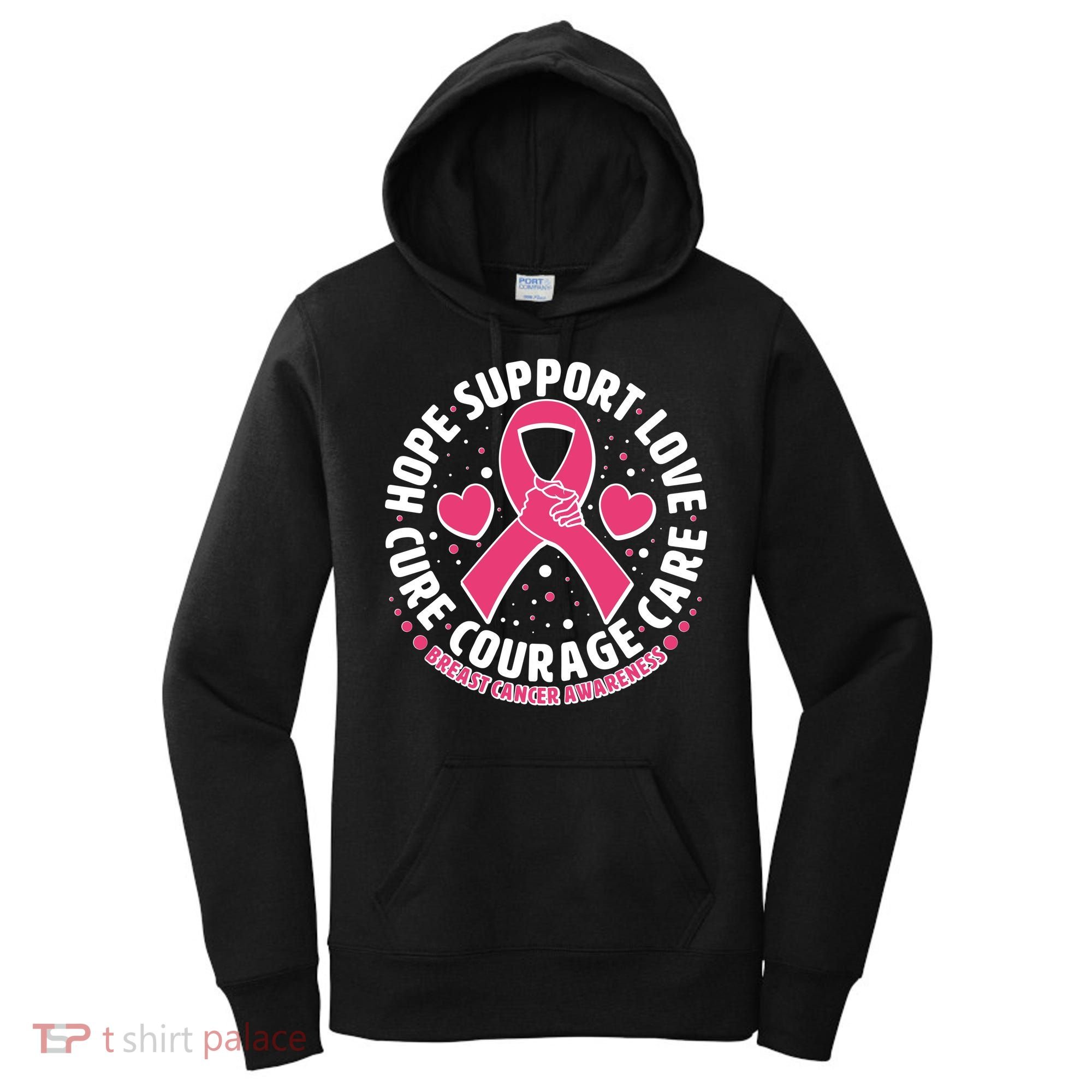 Breast Cancer Awareness Hope Support Love Cure Courage Care Women's Hoodie