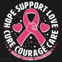 Breast Cancer Awareness Hope Support Love Cure Courage Care Women's Hoodie thumb 2