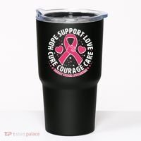 Breast Cancer Awareness Hope Support Love Cure Courage Care Tumbler thumb 0