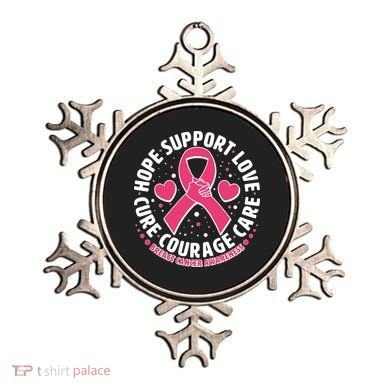 Breast Cancer Awareness Hope Support Love Cure Courage Care Ornament