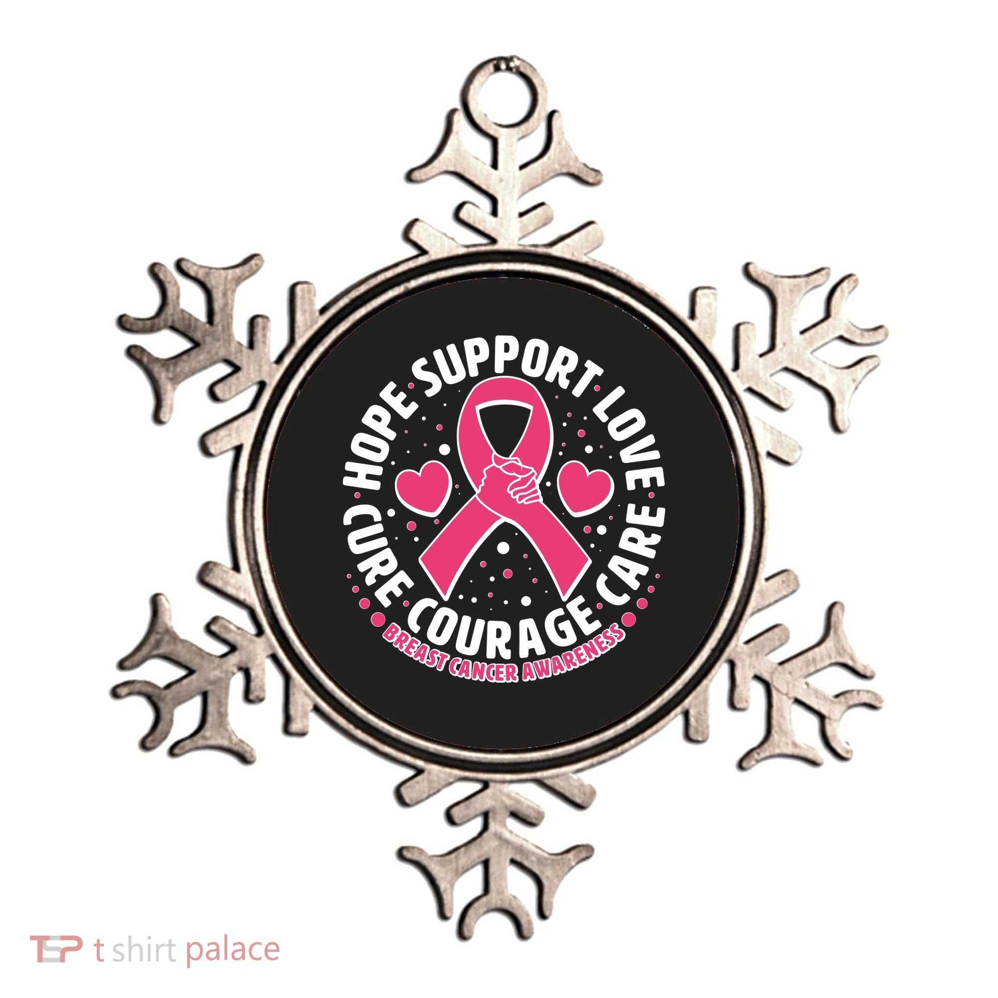 Breast Cancer Awareness Hope Support Love Cure Courage Care Ornament