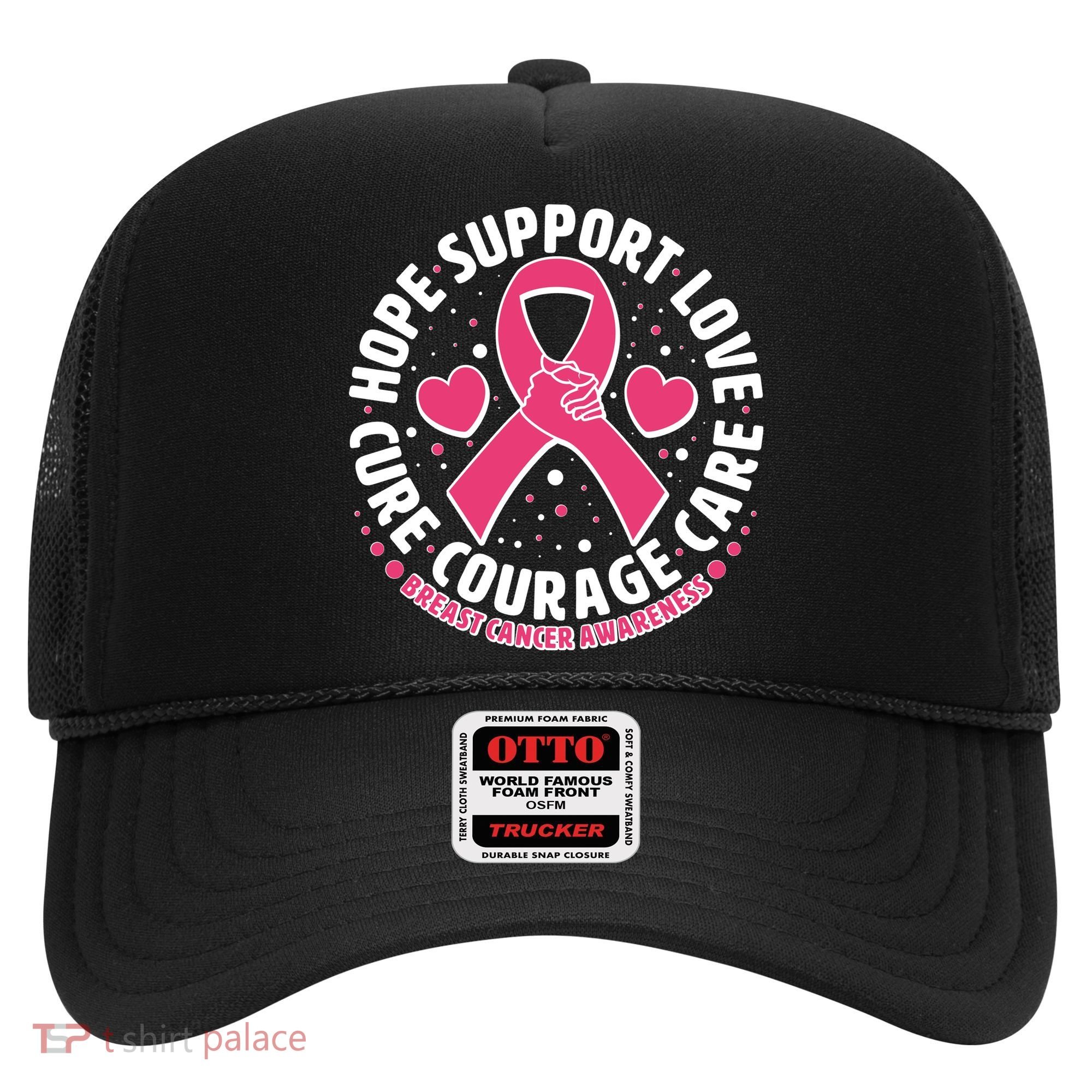 Breast Cancer Awareness Hope Support Love Cure Courage Care Hat
