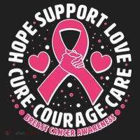 Breast Cancer Awareness Hope Support Love Cure Courage Care Hat thumb 2