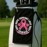 Breast Cancer Awareness Hope Support Love Cure Courage Care Golf Towel thumb 2