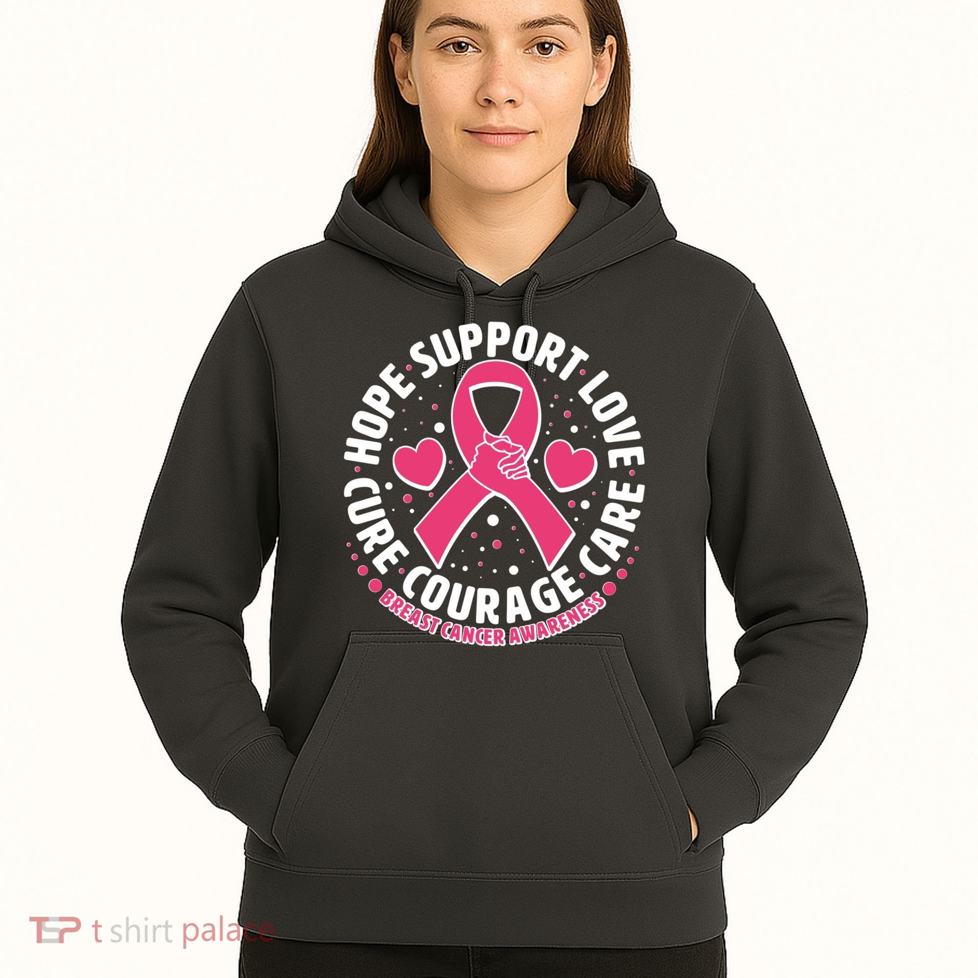 Breast Cancer Awareness Hope Support Love Cure Courage Care Hoodie