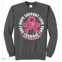 Breast Cancer Awareness Hope Support Love Cure Courage Care Sweatshirt thumb 0