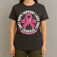 Breast Cancer Awareness Hope Support Love Cure Courage Care T-Shirt thumb 4