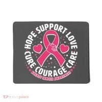 Breast Cancer Awareness Hope Support Love Cure Courage Care Mousepad thumb 0