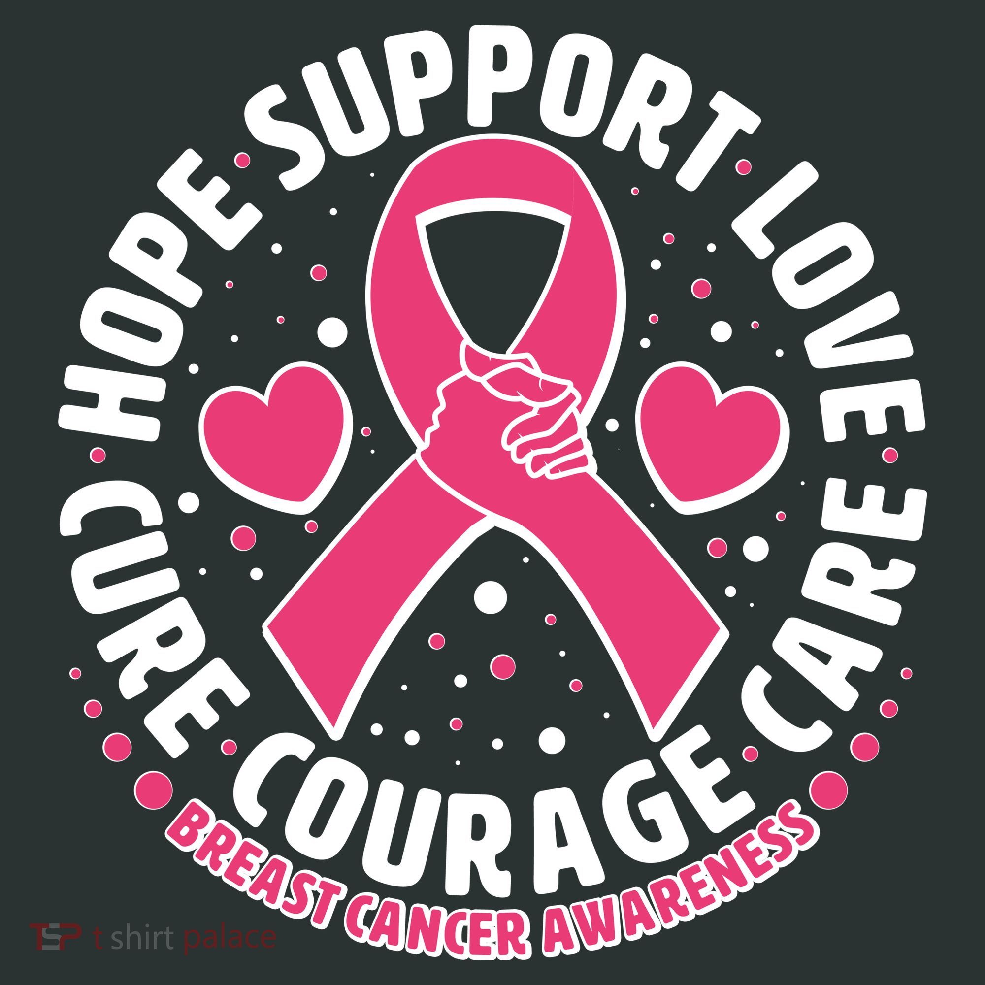 Breast Cancer Awareness Hope Support Love Cure Courage Care Baby Bodysuit