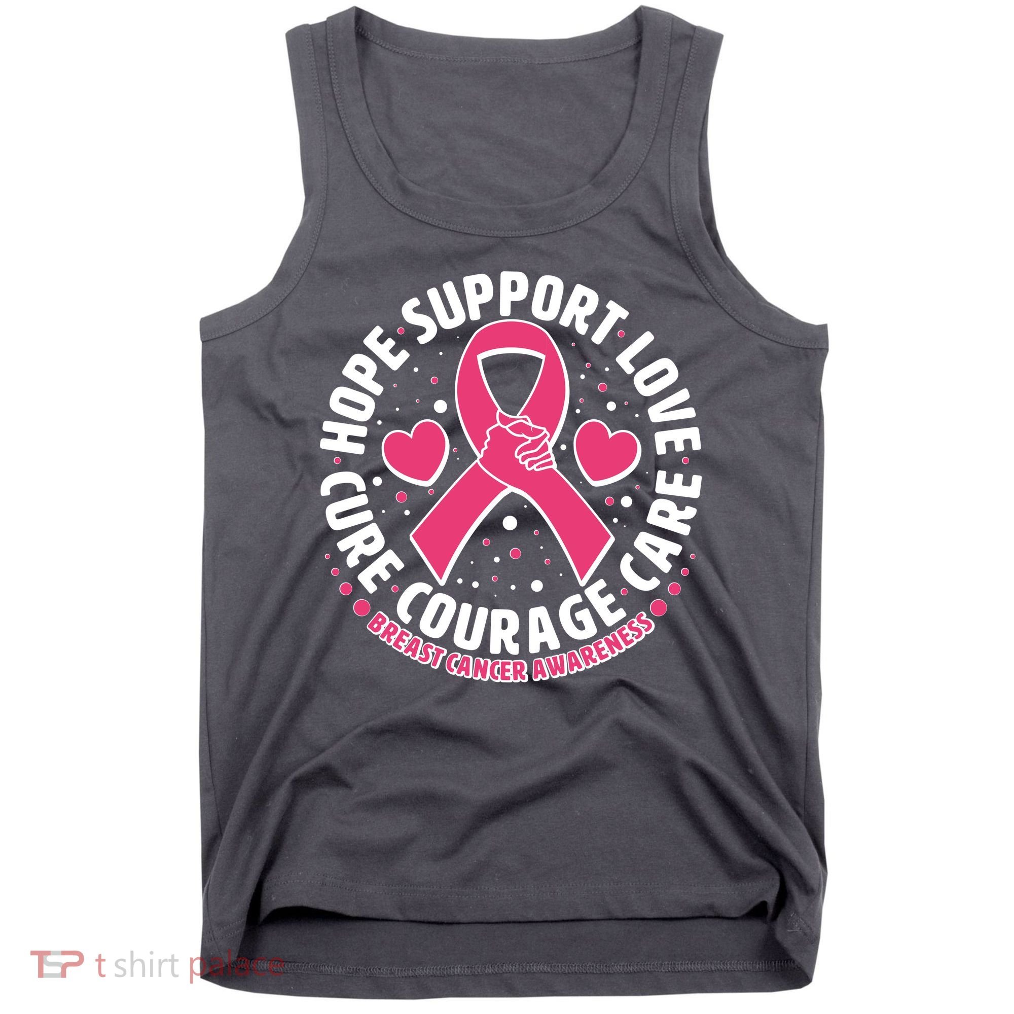Breast Cancer Awareness Hope Support Love Cure Courage Care Tank Top
