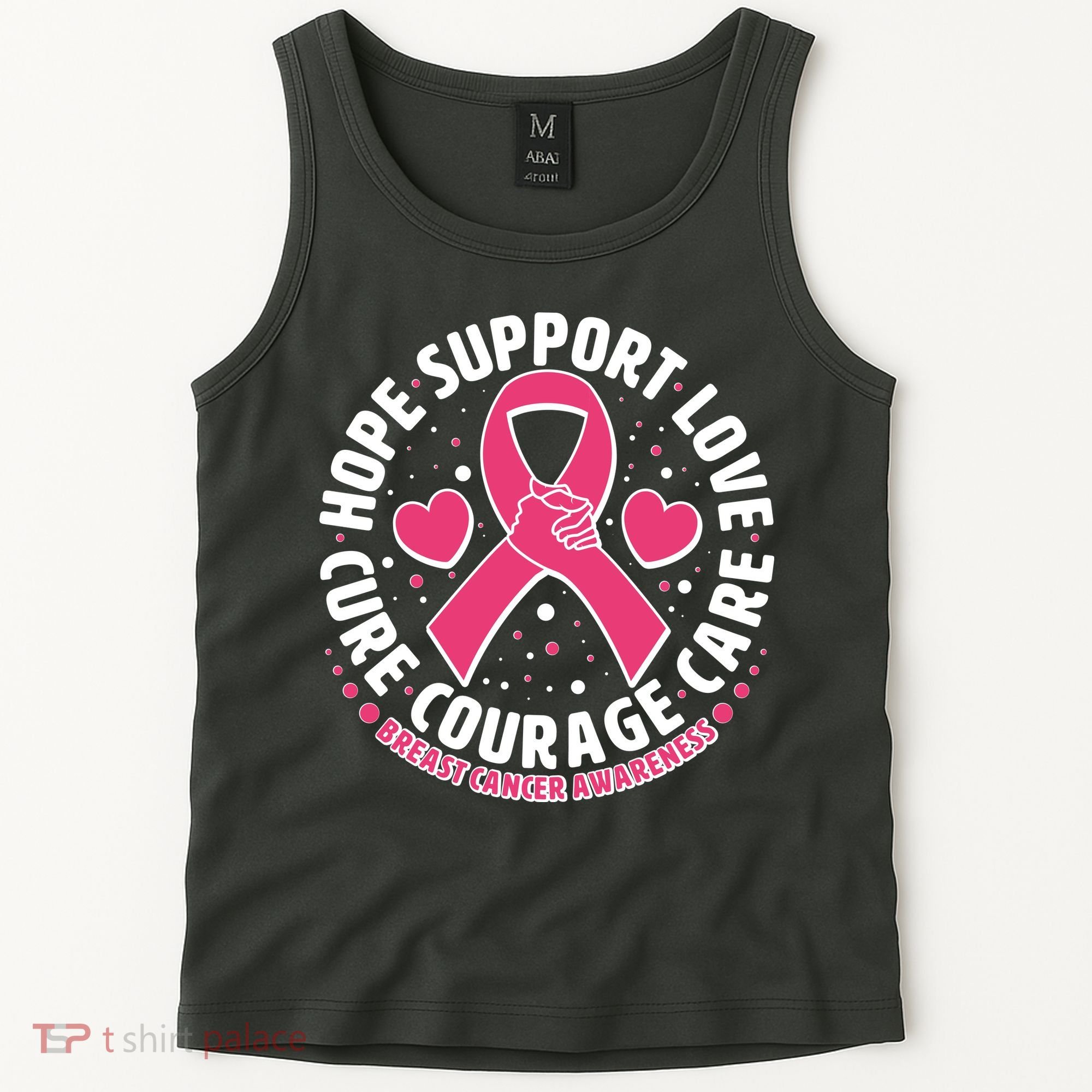 Breast Cancer Awareness Hope Support Love Cure Courage Care Tank Top