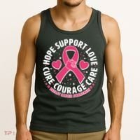 Breast Cancer Awareness Hope Support Love Cure Courage Care Tank Top thumb 3