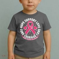 Breast Cancer Awareness Hope Support Love Cure Courage Care Toddler T-Shirt thumb 2