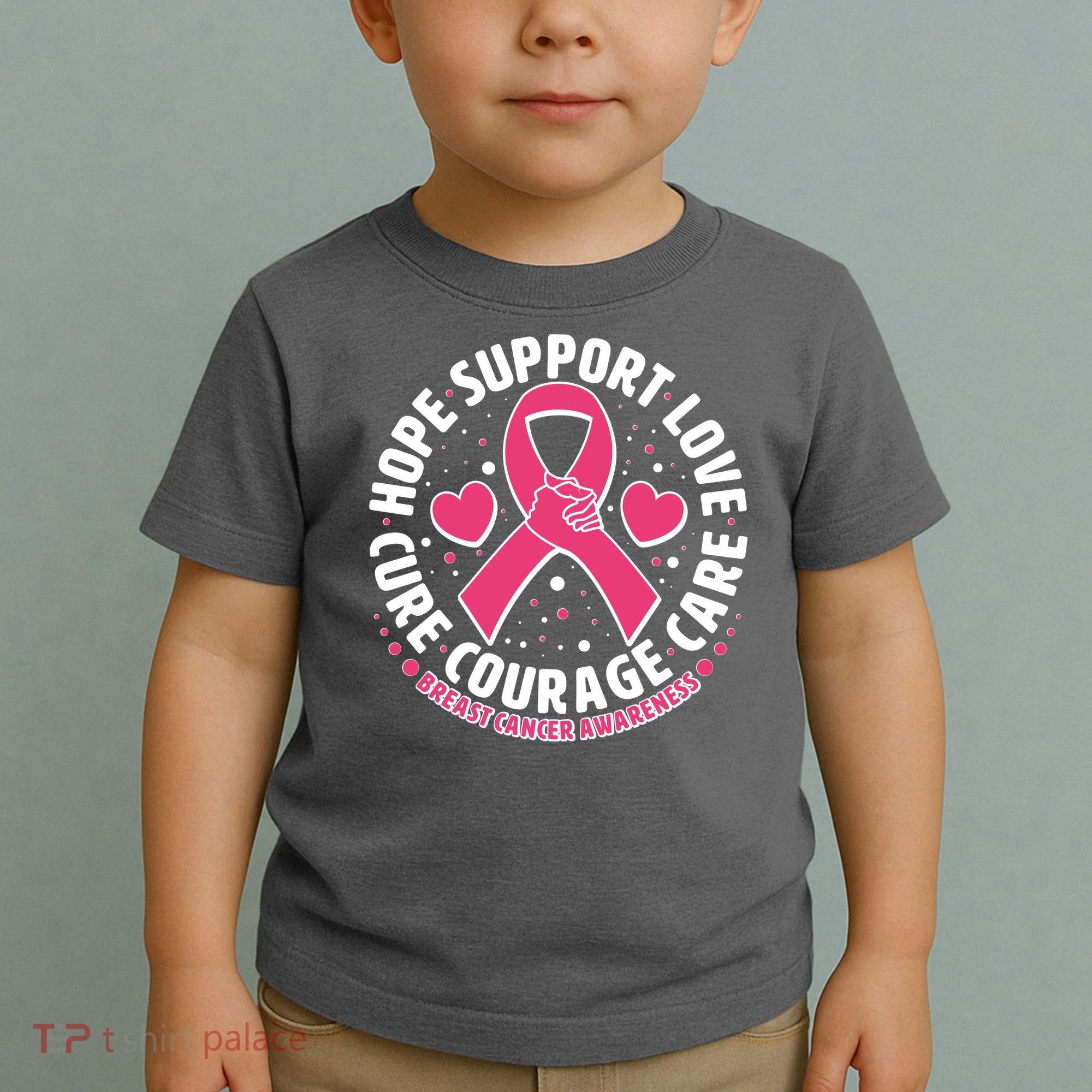 Breast Cancer Awareness Hope Support Love Cure Courage Care Toddler T-Shirt