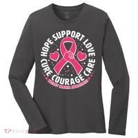 Breast Cancer Awareness Hope Support Love Cure Courage Care Women's Long Sleeve Shirt thumb 0