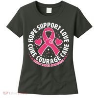 Breast Cancer Awareness Hope Support Love Cure Courage Care Women's T-Shirt thumb 0