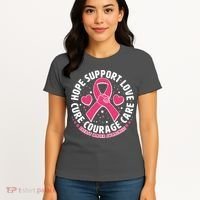 Breast Cancer Awareness Hope Support Love Cure Courage Care Women's T-Shirt thumb 4
