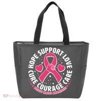Breast Cancer Awareness Hope Support Love Cure Courage Care Tote Bag thumb 0