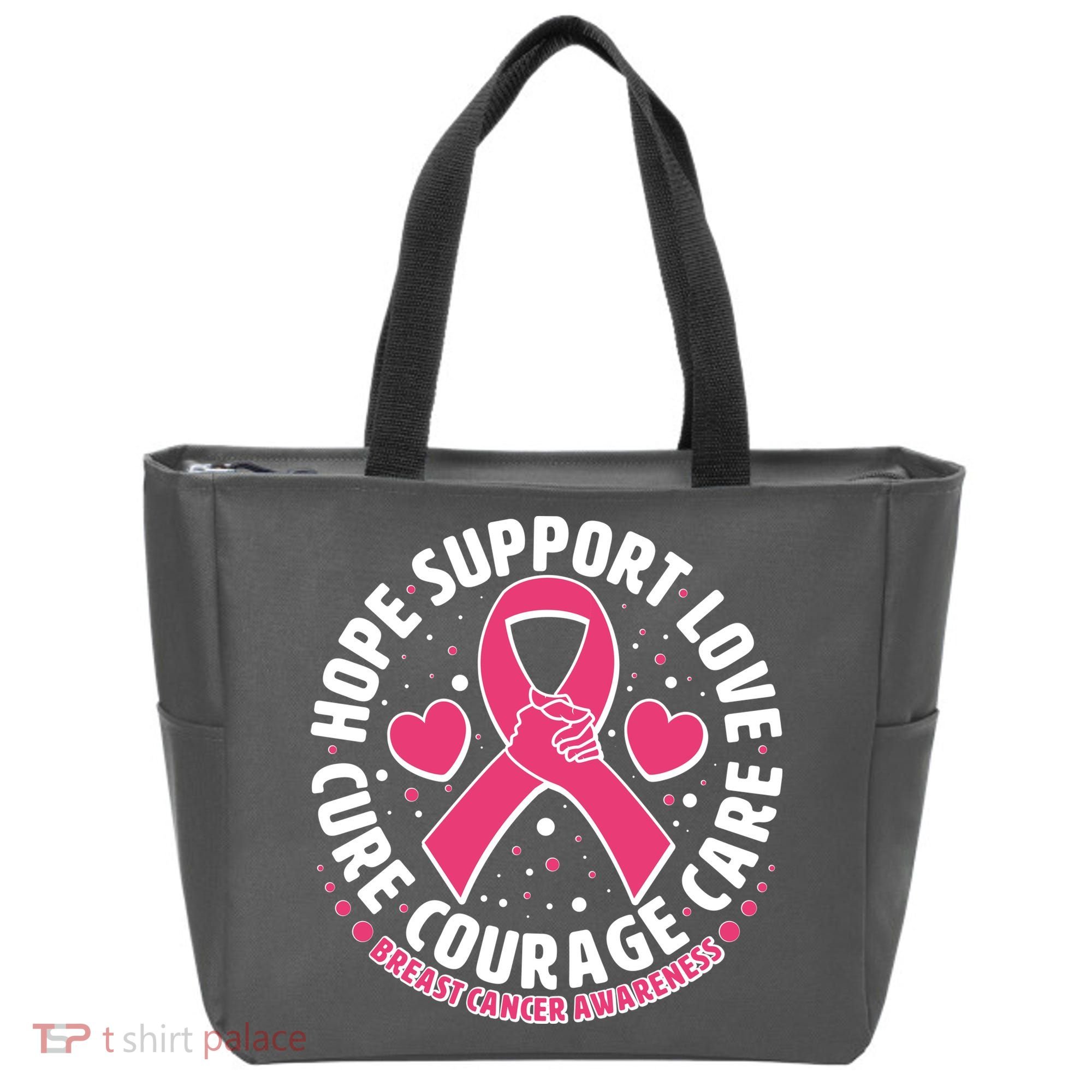 Breast Cancer Awareness Hope Support Love Cure Courage Care Tote Bag