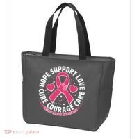 Breast Cancer Awareness Hope Support Love Cure Courage Care Tote Bag thumb 3