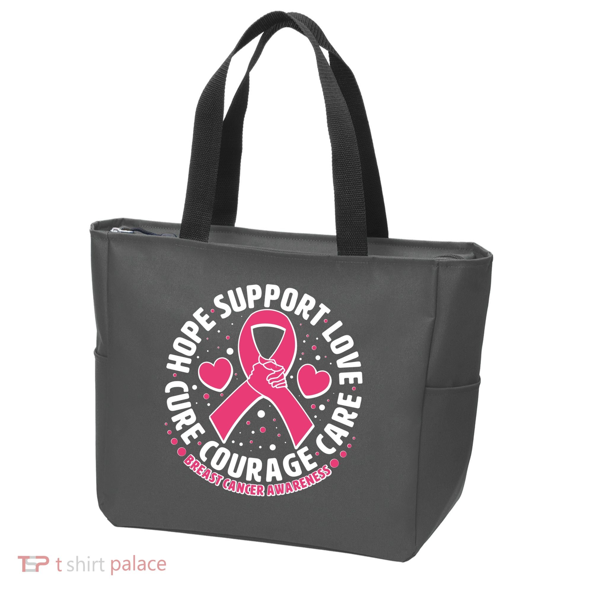 Breast Cancer Awareness Hope Support Love Cure Courage Care Tote Bag