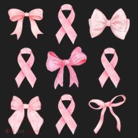 Breast Cancer Awareness Bow Ribbon Women's Sweatshirt thumb 2