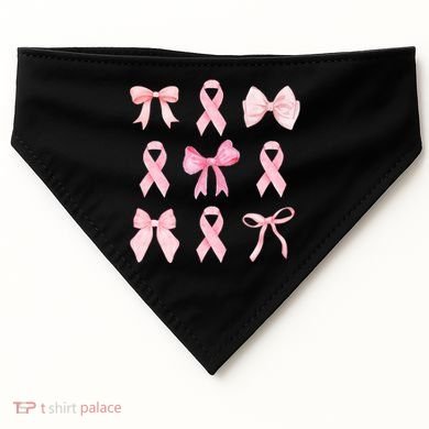 Breast Cancer Awareness Bow Ribbon USA-Made Doggie Bandana