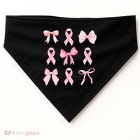 Breast Cancer Awareness Bow Ribbon USA-Made Doggie Bandana thumb 0