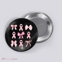 Breast Cancer Awareness Bow Ribbon Button thumb 0