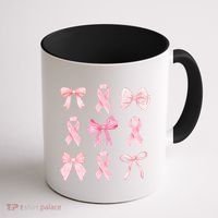 Breast Cancer Awareness Bow Ribbon Coffee Mug thumb 1