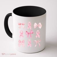Breast Cancer Awareness Bow Ribbon Coffee Mug thumb 0