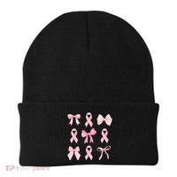 Breast Cancer Awareness Bow Ribbon Beanie thumb 0