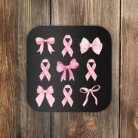 Breast Cancer Awareness Bow Ribbon Coaster thumb 0