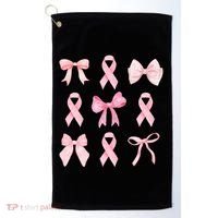 Breast Cancer Awareness Bow Ribbon Golf Towel thumb 0