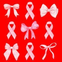 Breast Cancer Awareness Bow Ribbon Santa Hat thumb 1