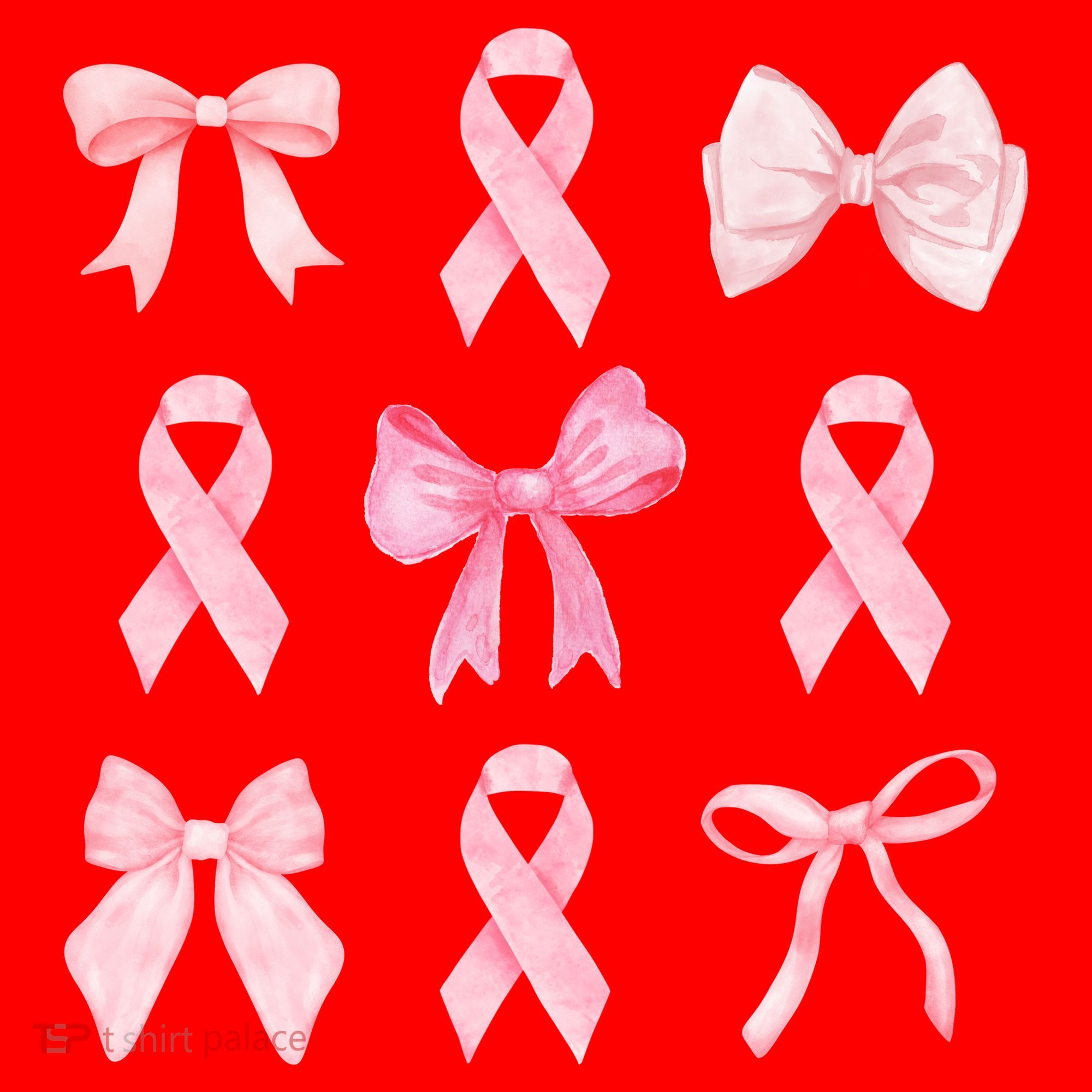 Breast Cancer Awareness Bow Ribbon Santa Hat