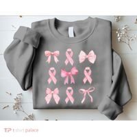 Breast Cancer Awareness Bow Ribbon Sweatshirt thumb 2