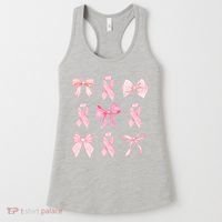 Breast Cancer Awareness Bow Ribbon Women's Tank Top thumb 0