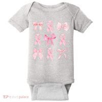 Breast Cancer Awareness Bow Ribbon Baby Bodysuit thumb 0