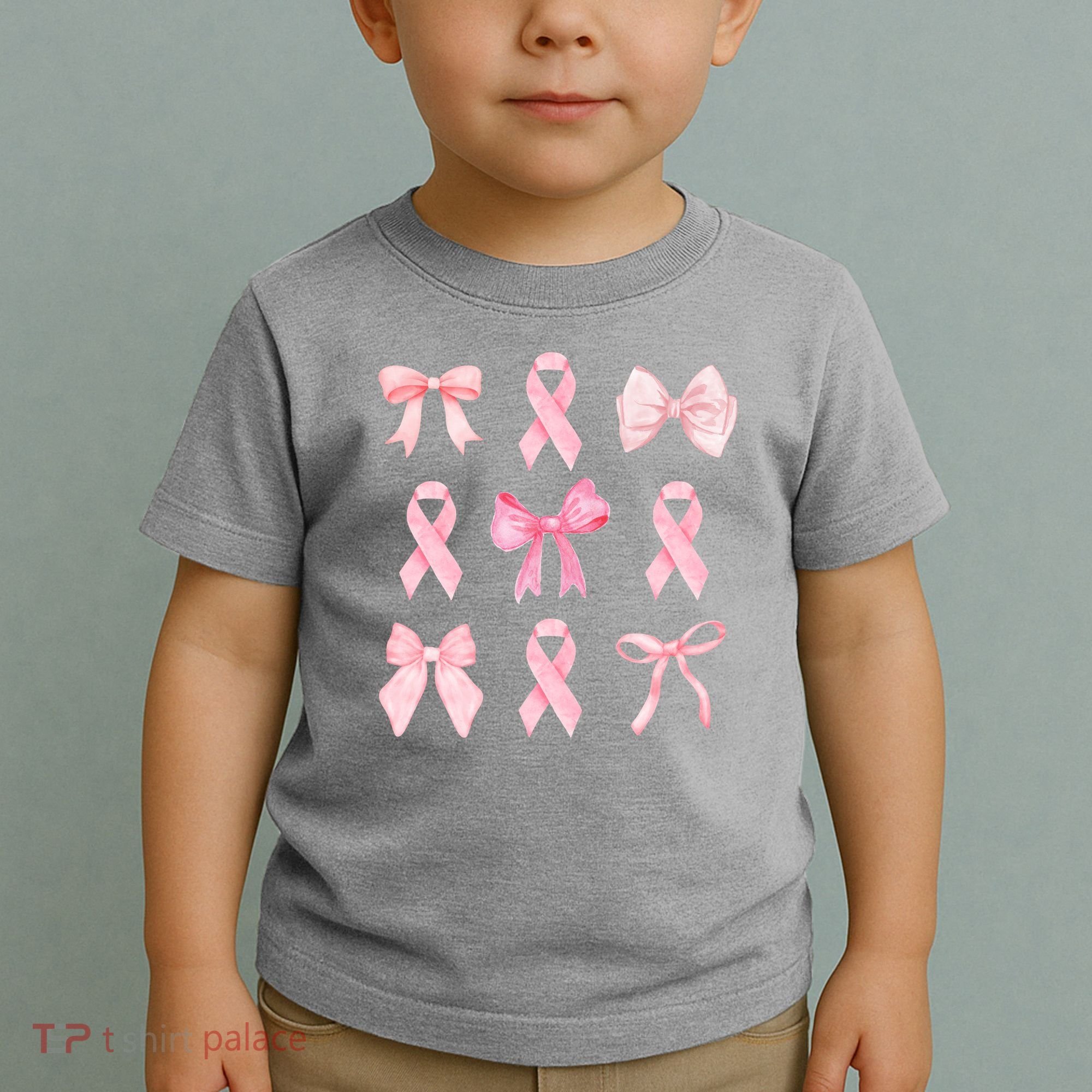 Breast Cancer Awareness Bow Ribbon Toddler T-Shirt