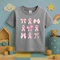 Breast Cancer Awareness Bow Ribbon Toddler T-Shirt thumb 3
