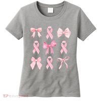 Breast Cancer Awareness Bow Ribbon Women's T-Shirt thumb 0