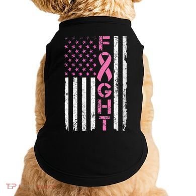 Breast Cancer Awareness American Flag Distressed Doggie Tank