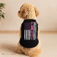 Breast Cancer Awareness American Flag Distressed Doggie Tank thumb 2