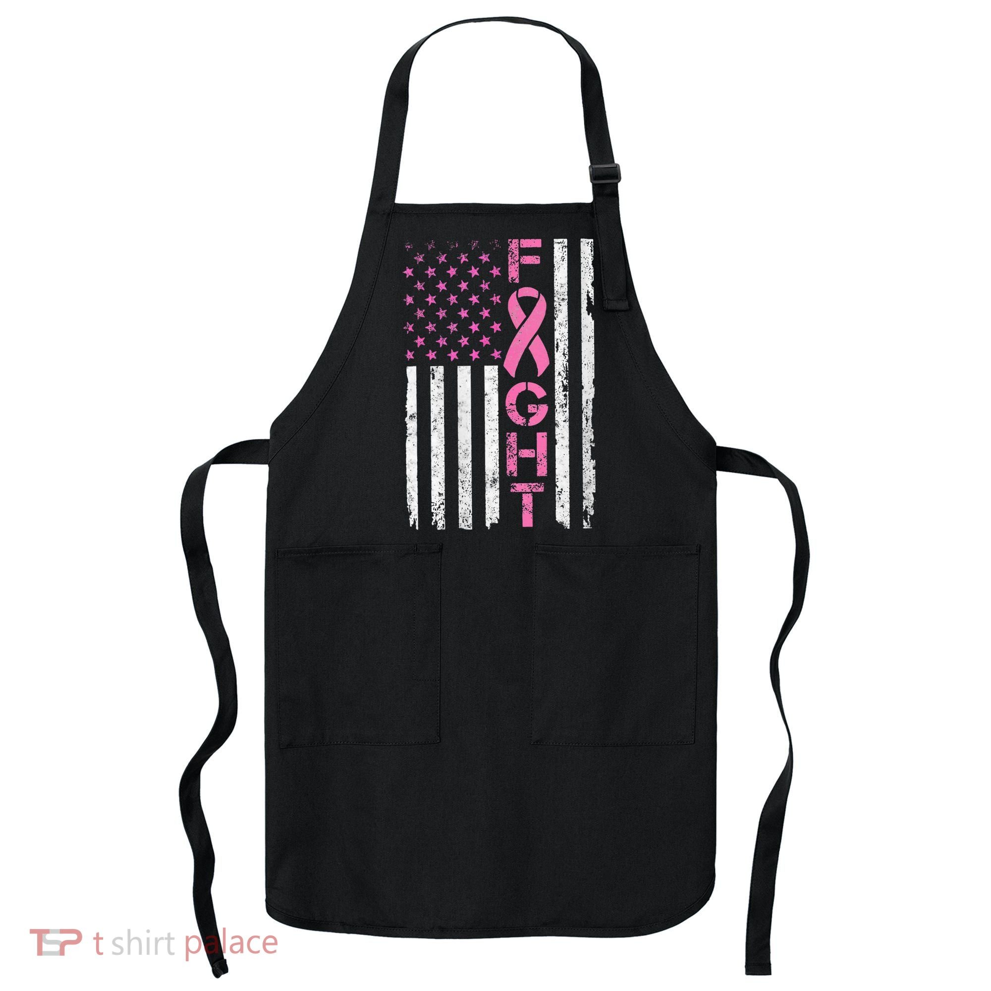 Breast Cancer Awareness American Flag Distressed Apron