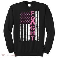 Breast Cancer Awareness American Flag Distressed Sweatshirt thumb 0