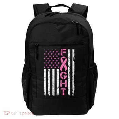 Breast Cancer Awareness American Flag Distressed Backpack