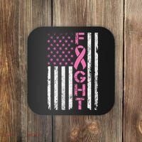 Breast Cancer Awareness American Flag Distressed Coaster thumb 0